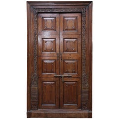Third Quarter of the 19th Century Solid Teak Wood Superbly Crafted Entry Door