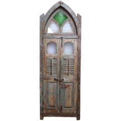 Mid-19th Century Teak Wood Gothic Window from a Portuguese Colonial Cathedral