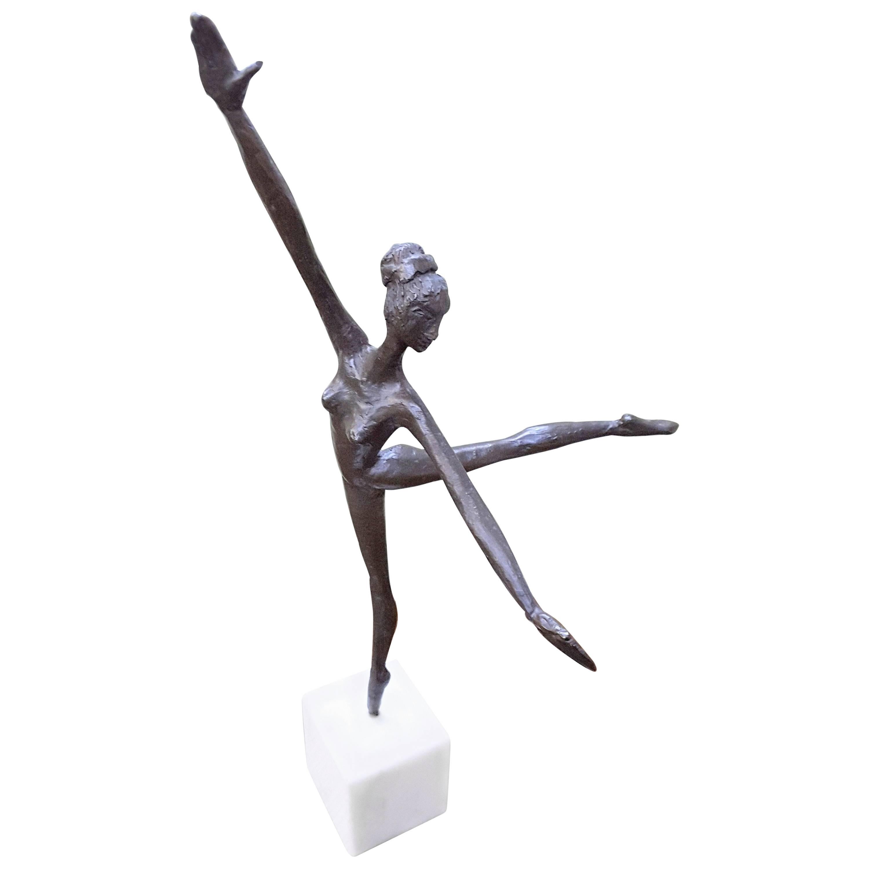 Bronze Ballerina on Marble Base Almuth Lutkenhaus