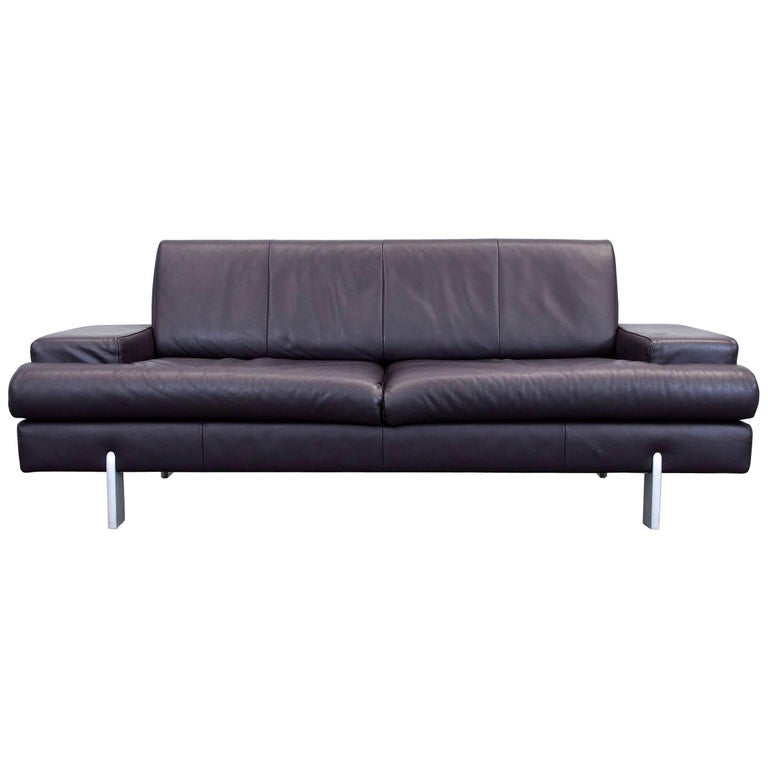 Rolf Benz Designer Leather Sofa Aubergine Lilac Purple Three Seat Rolf Benz Designer Leather Sofa Aubergine Lilac Purple Three Seat Couch Modern For