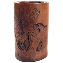 Chinese Eternal Prosperity Bamboo Brush Pot