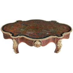 Antique French Boulle Figural Low Table, Tortoiseshell with Ormolu, 19th Century