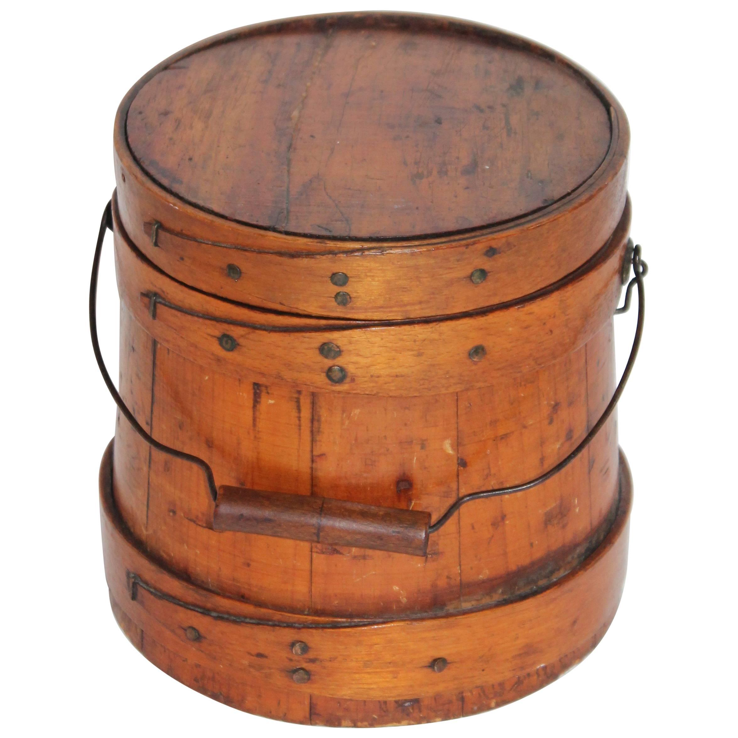 19th Century Shaker Style Sugar Bucket from New England