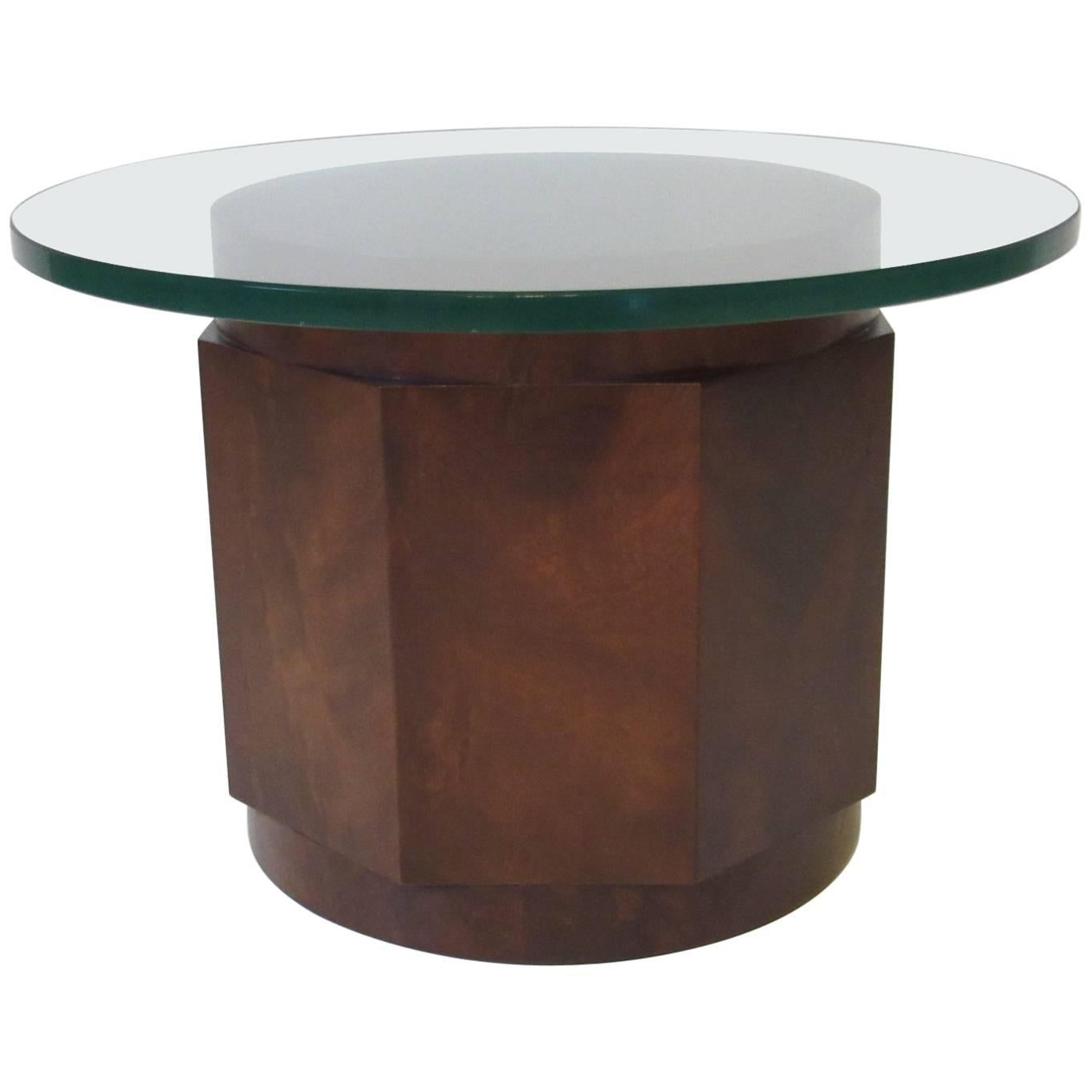 Dunbar Walnut and Glass Side Table by Edward Wormley