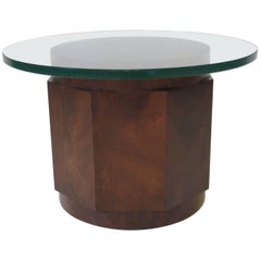 Dunbar Walnut and Glass Side Table by Edward Wormley