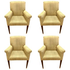 Set of Four Baker Milling Road Gold Upholstered Armchairs
