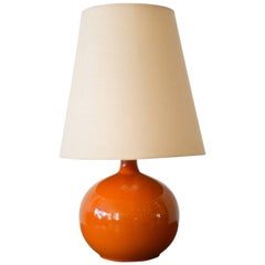 Petite Vintage Ceramic Table Lamp with Original Shade, circa 1965