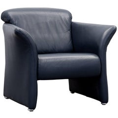 Koinor Designer Armchair Leather Blue One-Seat Modern