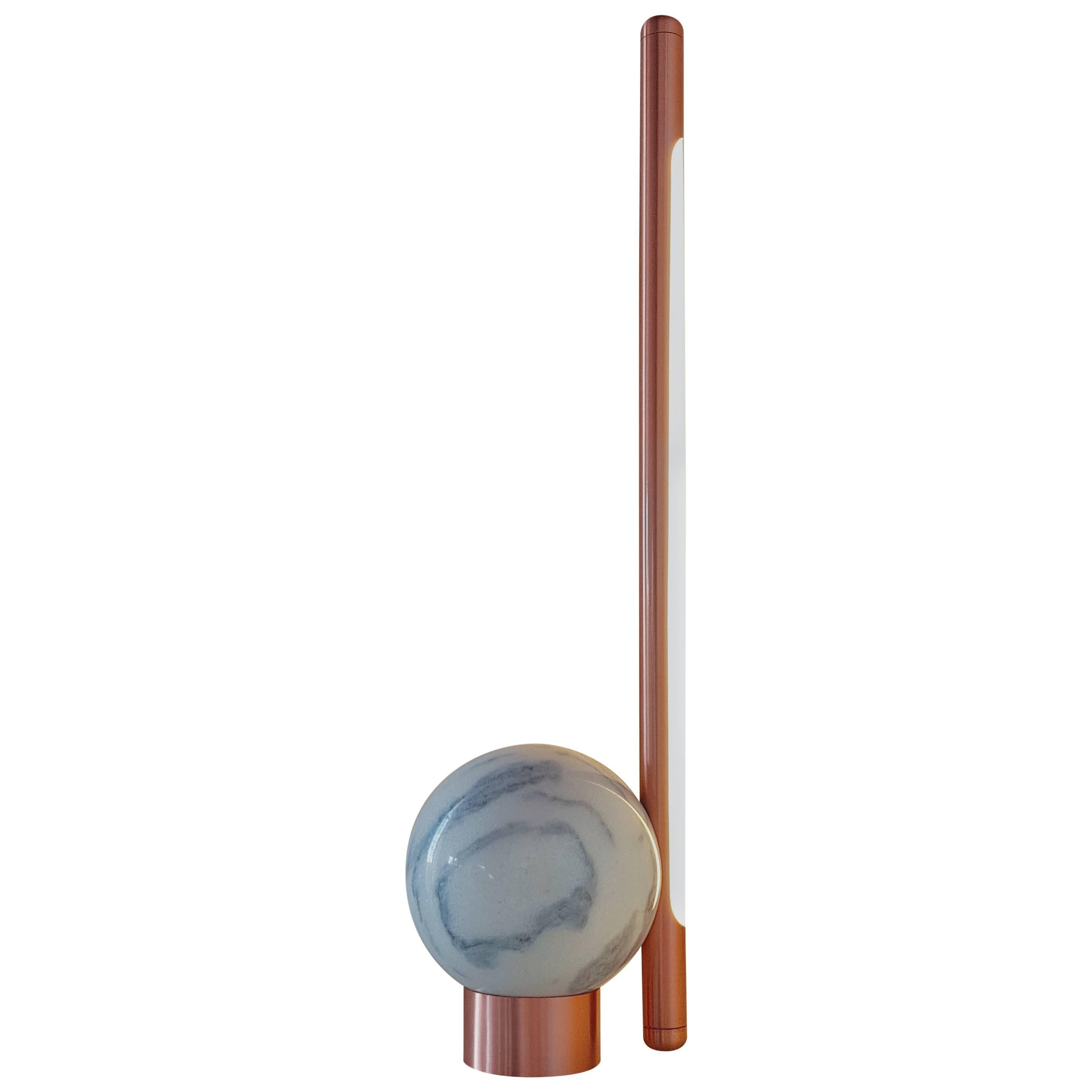 'Bubble' Table Lamp in Marble and Copper, Brazilian Contemporary Style