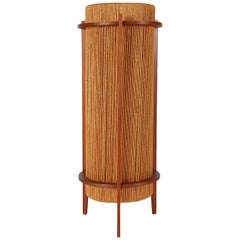 Mid-Century Modern Walnut & Rope Table Lamp After Nakashima, Danish Style
