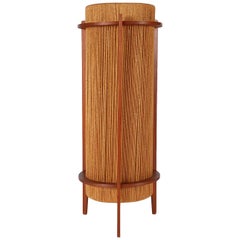 Mid-Century Modern Walnut & Rope Table Lamp After Nakashima, Danish Style 