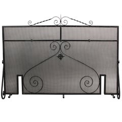 Antique 1920s Large Iron Spanish Revival Fire Screen