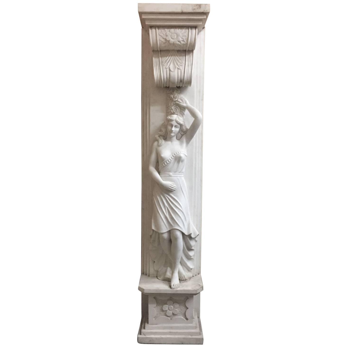 Italian Neoclassical Style Marble Figural Panel For Sale