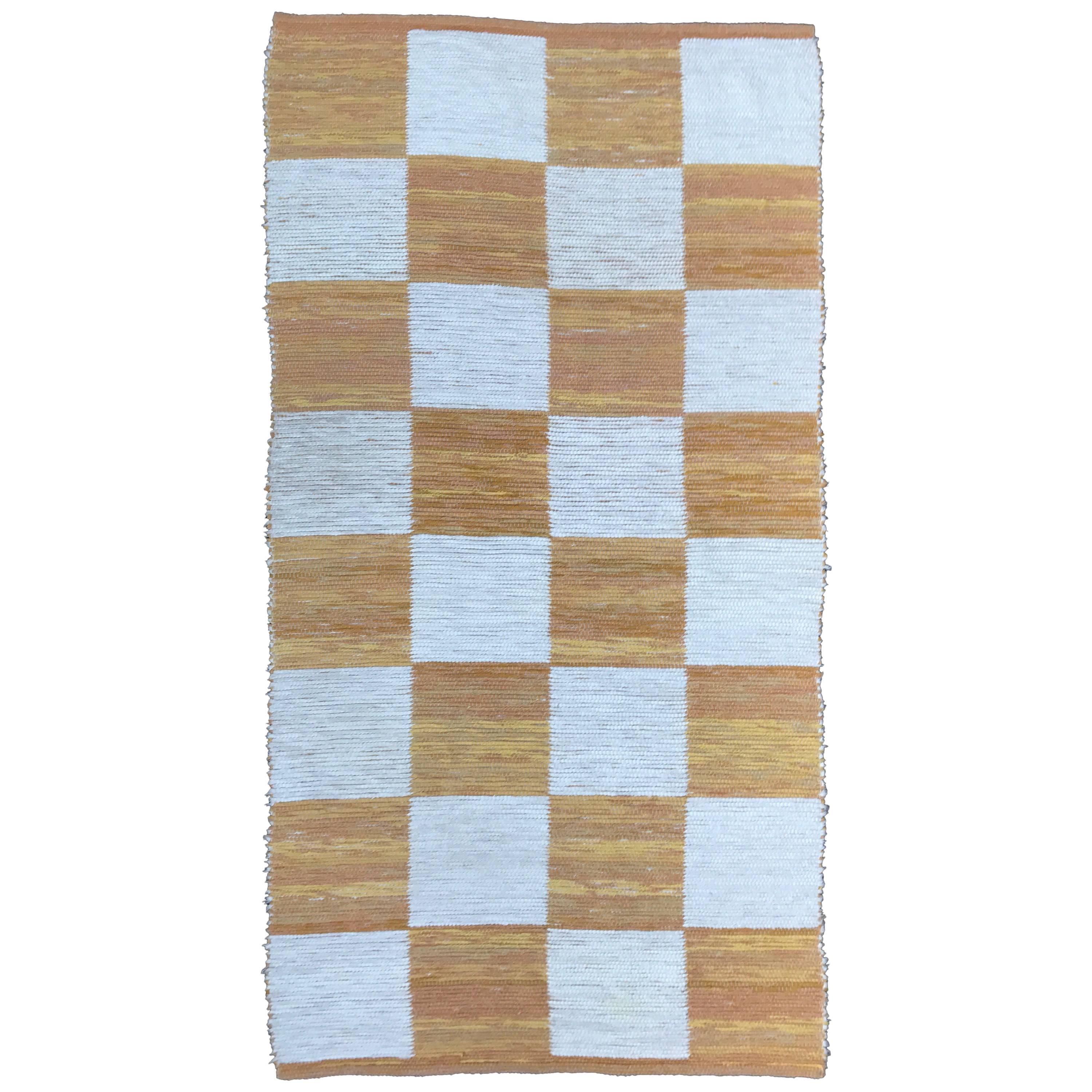 Swedish Svenskt Tenn Flat-Weave Cotton Carpet, 1975 For Sale