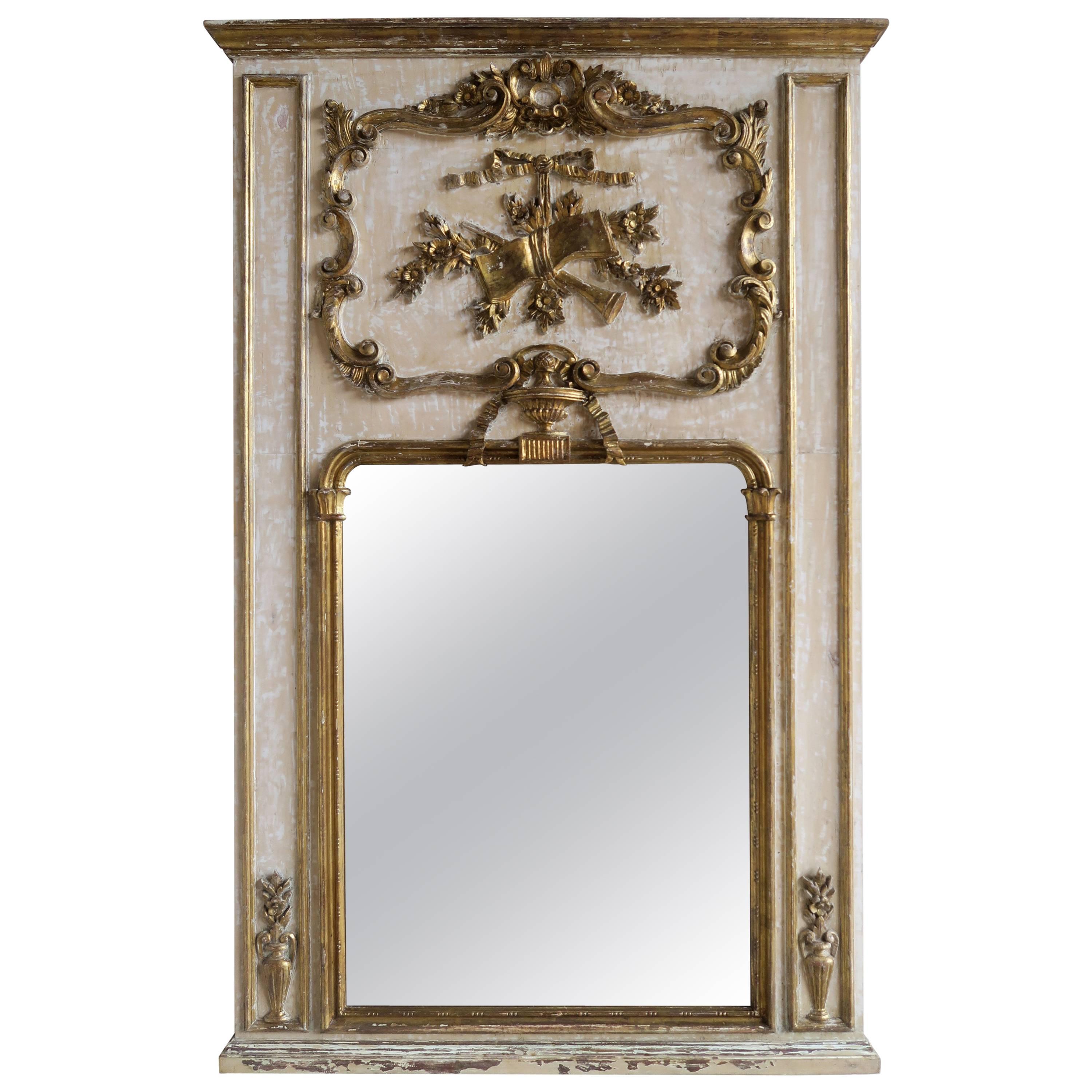 French Painted and Parcel-Gilt Mirror, circa 1930