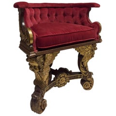 Italian Baroque Style Giltwood Chair, 19th Century