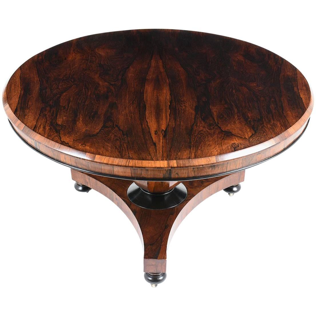 French Empire-Style Rosewood Center Tilt-Top Table