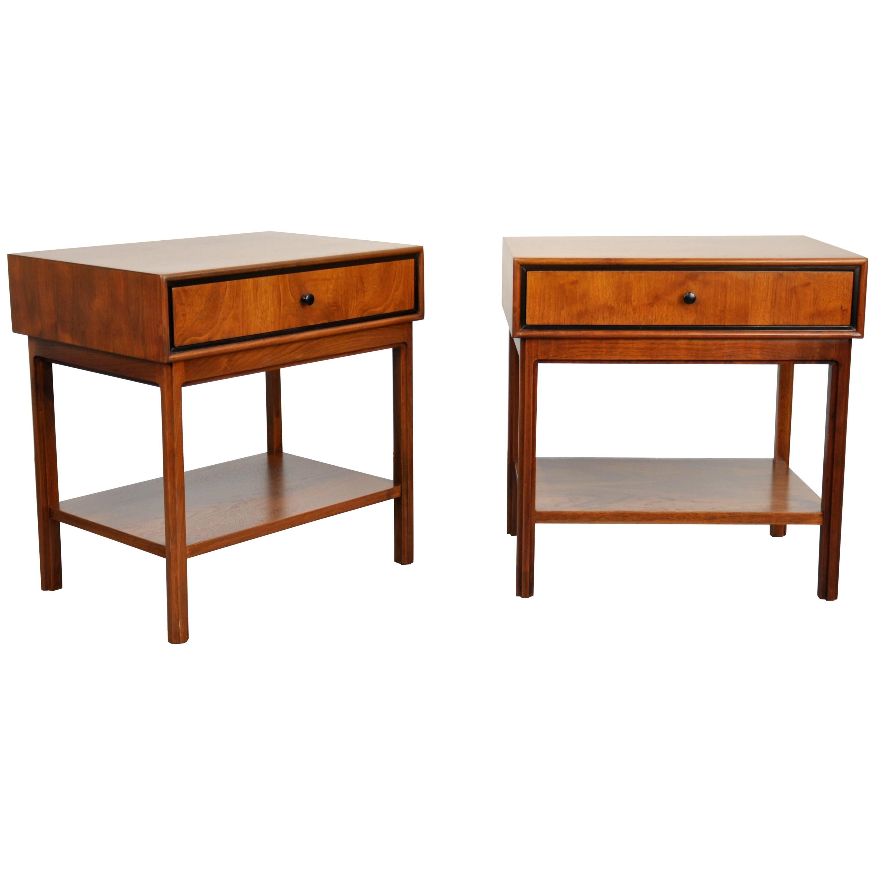 Pair of Milo Baughman for Arch Gordon Walnut Nightstands or Side Tables