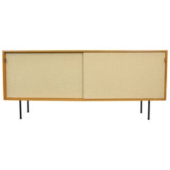 Used Early Florence Knoll Maple and Seagrass Credenza