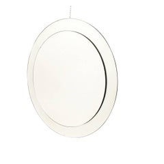 Round Wall Mirror with Beveled Glass Frame, Italy, 1970s
