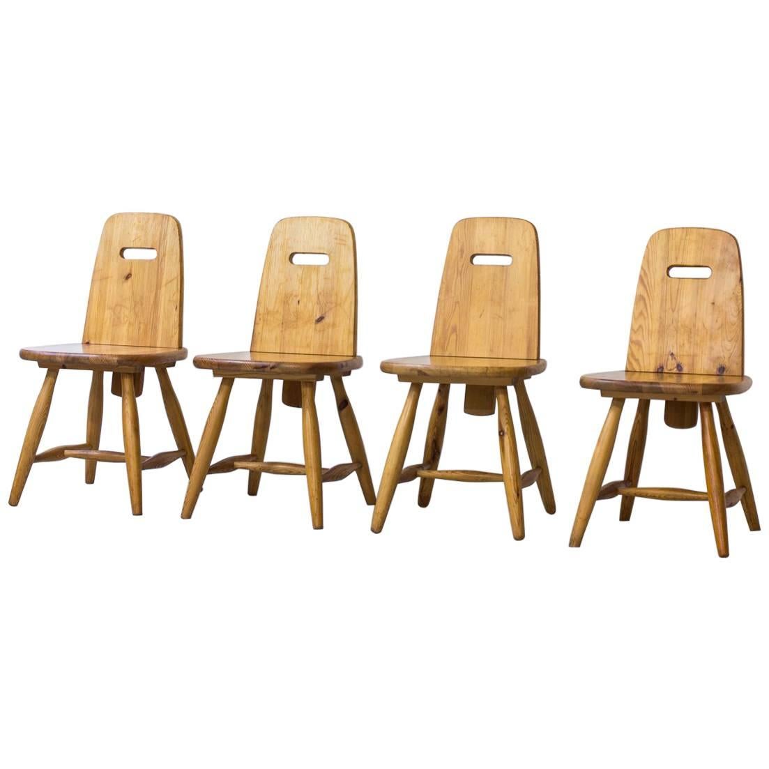 Set of Scandinavian Pine Chairs "Pirrti" by Eero Aarnio, Finland, 1960s
