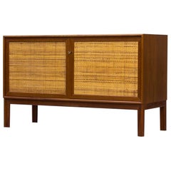 Scandinavian Modern Teak and Rattan Sideboard by Alf Svensson, Sweden