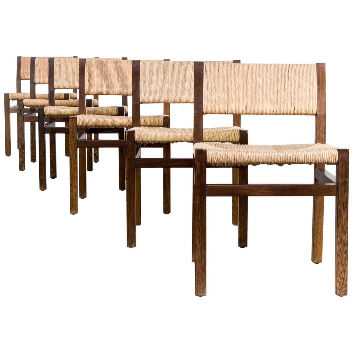 1960s Martin Visser Wengé Dining Chair for ’t Spectrum, Set of Six For Sale