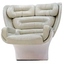 Joe Colombo Elda Lounge Armchair for Comfort Italy Design Leather, 1963