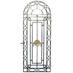 Antique Wrought Iron Pedestrian Gate With Bronze Roundel, circa 1900