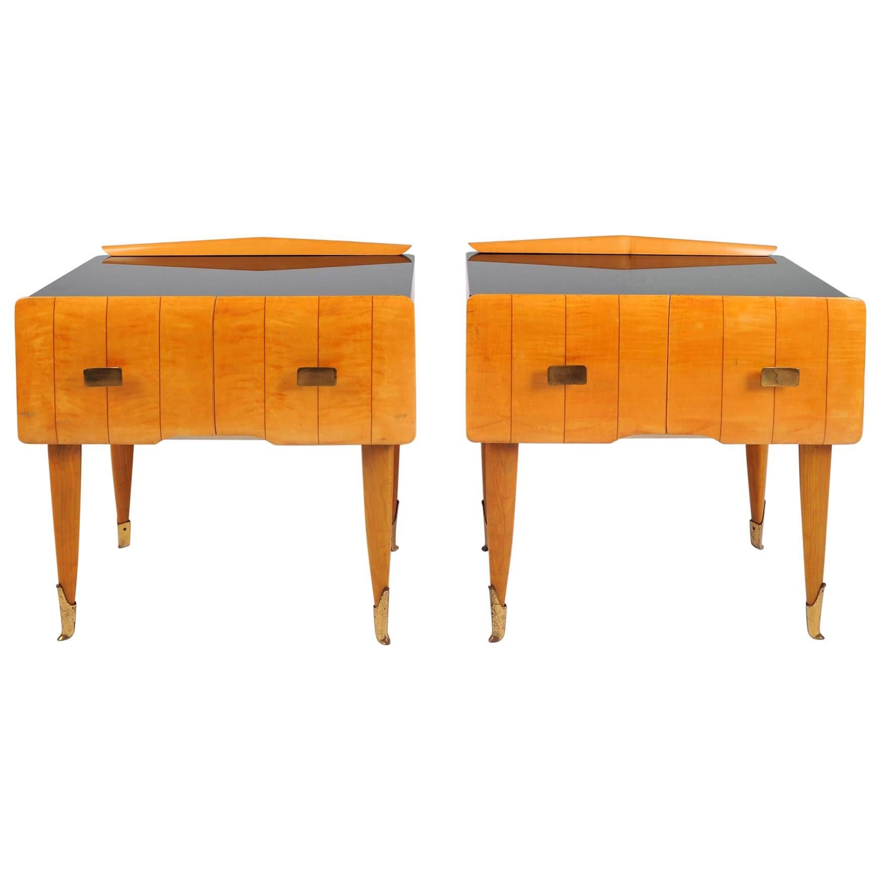 1940s Bedside Tables or Nightstands Attributed to Osvaldo Borsani