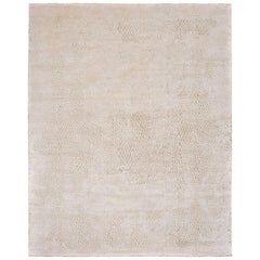 Modern Hand-Knotted Rug in Natural Silk and Wool by Thibault Van Renne 