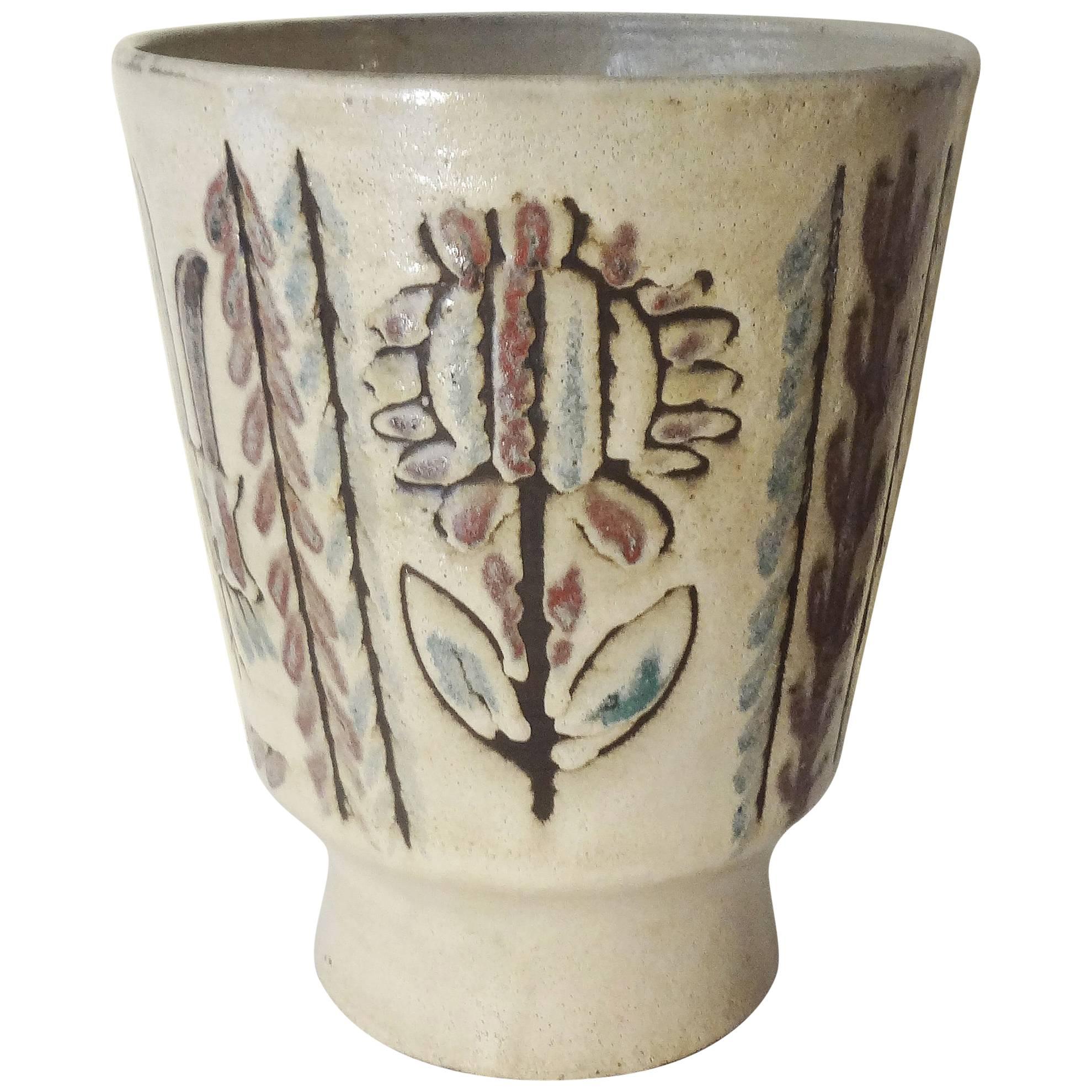 Important Earthenware Vase by G.Reynaud, Vallauris, France, circa 1955