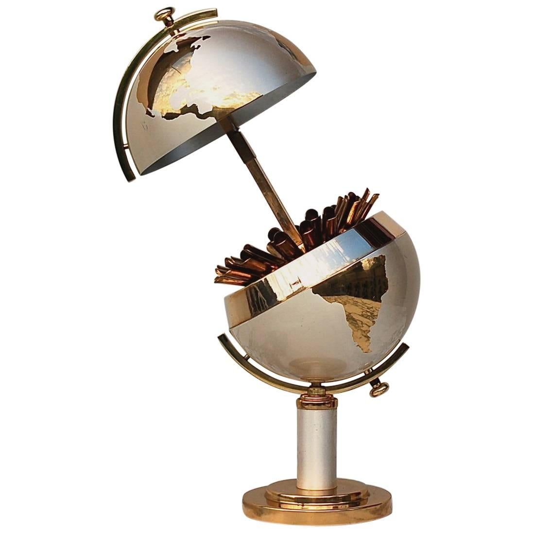 Mid-20th Century Brass Globe Cigarette Holder