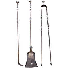 Set of Thee Queen Anne Steel Fire Tools