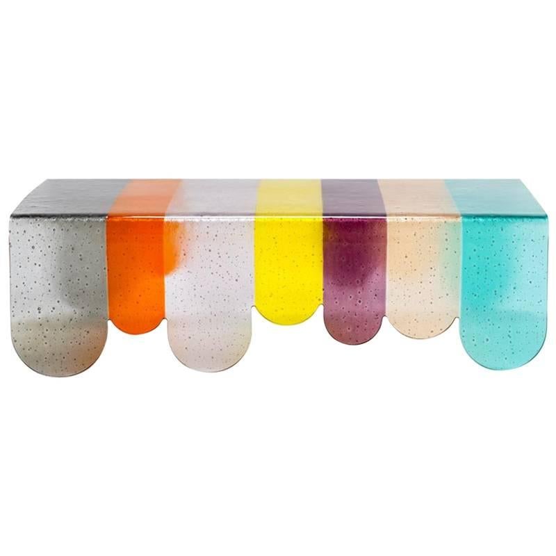 Lunapark Colored Murano Glass Coffee Table, New Colors