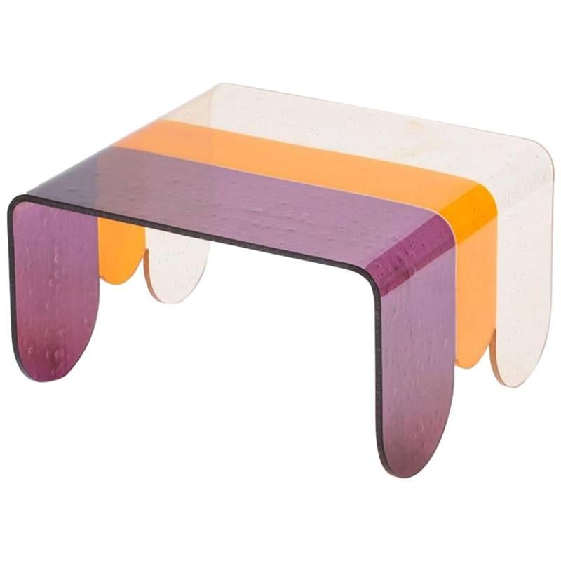 Petite table basse colorée en verre de Murano Lunapark