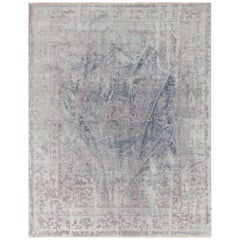 Modern Hand-Knotted Rug in Natural Silk and Wool by Thibault Van Renne