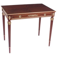 19th Century French Ormolu-Mounted Flame Mahogany Side Table