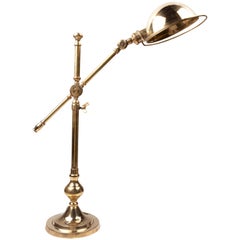 Adjustable Brass Ship's Desk Light, Midcentury