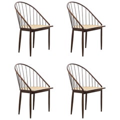 Set of Four Joaquim Tenreiro's Curva Chair Midcentury Brazilian