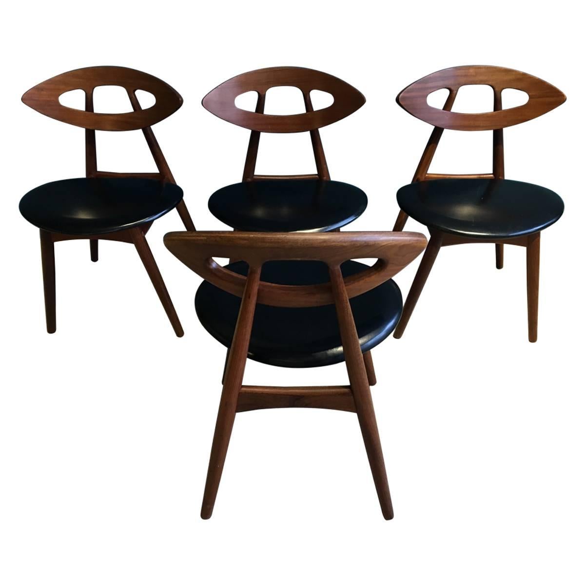 Eye Chairs by Ejvind A. Johansson for Ivan Gern, 1961, Set of Four