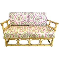 Midcentury Bamboo Settee Loveseat