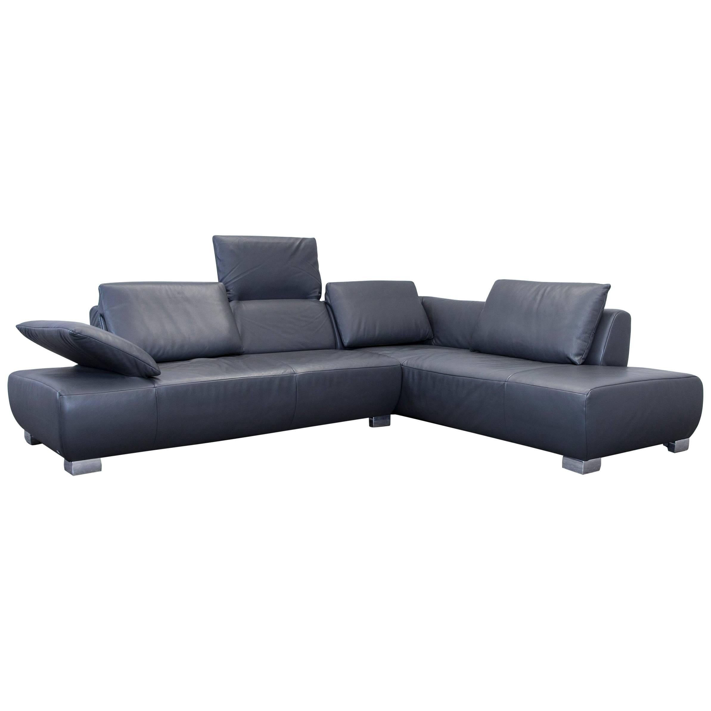 Koinor Volare Leather Corner Sofa Grey Anthracite Function Couch