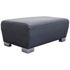 Koinor Volare Leather Foot Stool Grey Anthracite Modern