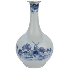 18th Century English Delft Pottery Bottle Vase from the F H Garner Collection