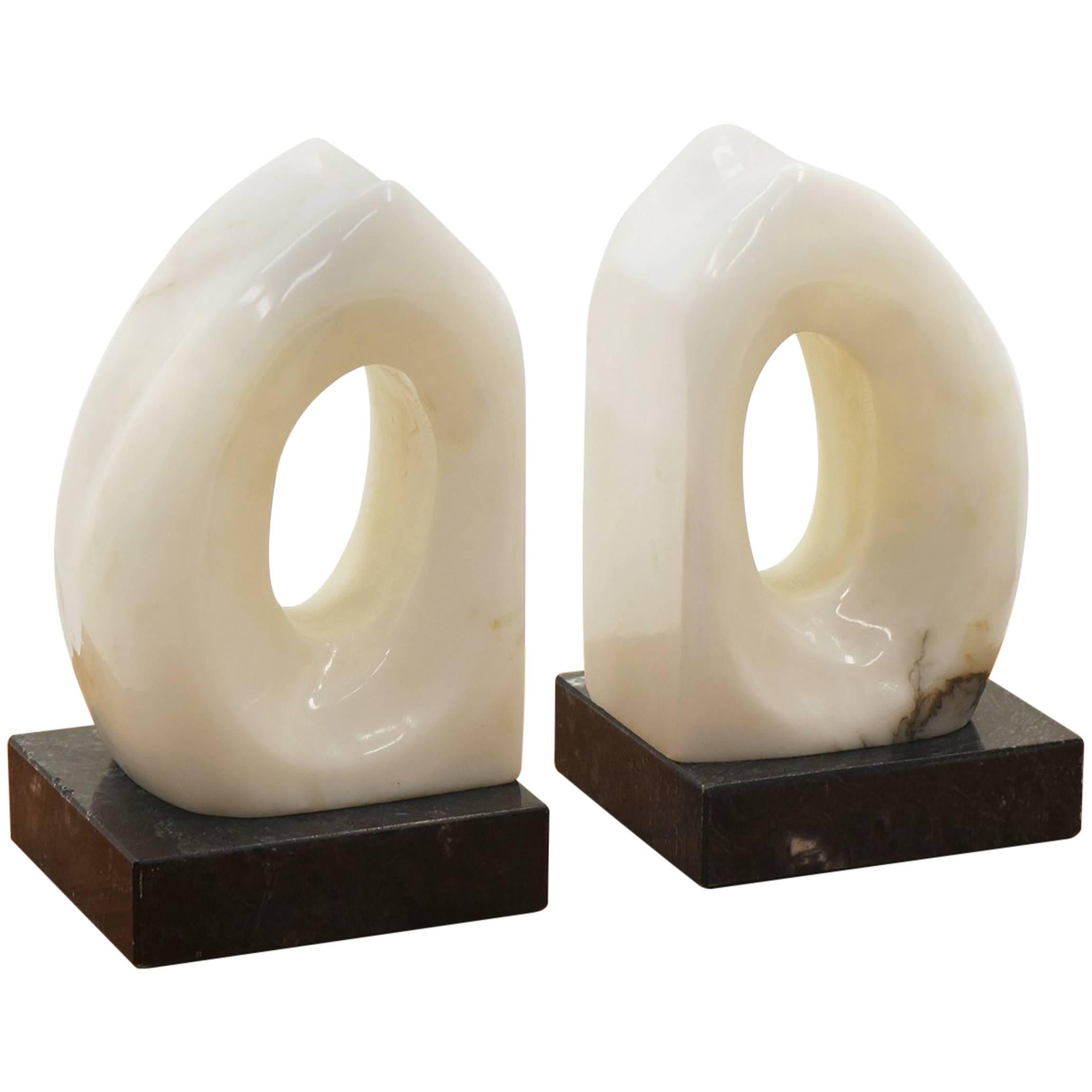 Italian Marble and Alabaster Bookends