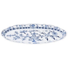 Meissen Blue Onion Fish Platter, Vintage with Their Classic Blue and White Motif