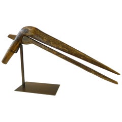 Antique Decoy in the Shape of Stork ‘19th Century’ on Its Support