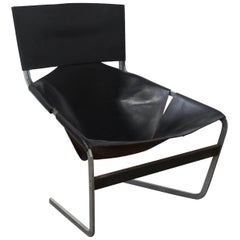 1963, Pierre Paulin, Lounge Chair 444 for Artifort in Black Leather