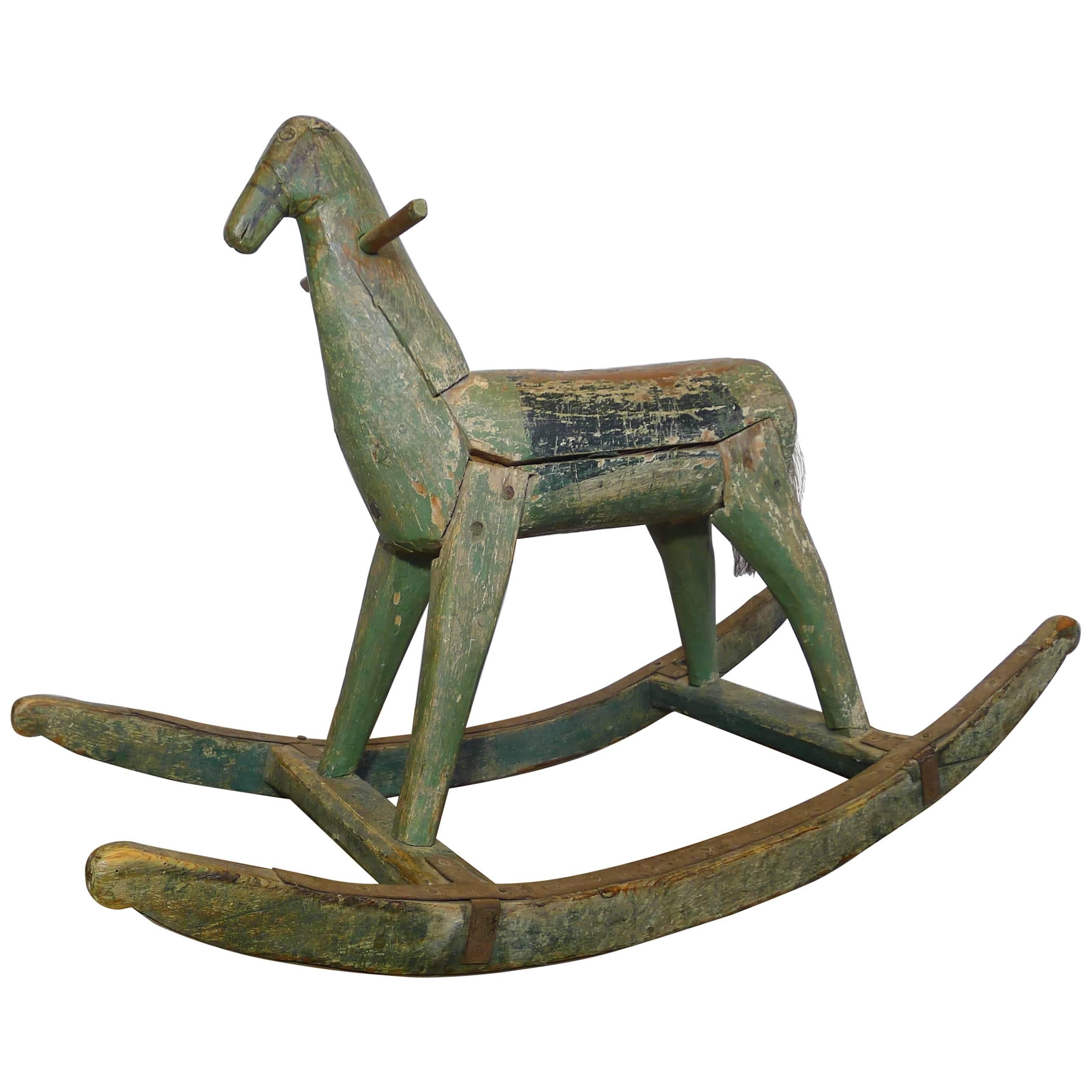 Toy for Child in the Shape of Rocking Horse, 19th Century For Sale